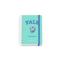 Dohe Yale Dog Agenda Escolar 25/26 Espiral Wire?o A6 - Dia Pagina - Papel 80g/m2 - 4 Hojas de Pegatinas - Cubierta de Carton Plastificado - Cierre con Goma Elastica