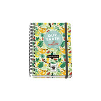 Dohe WWF Tropic Agenda Escolar 25/26 Espiral Wire?o A5 - Semana Vista - Papel 80g/m2 - 4 Hojas de Pegatinas - Cubierta de Carton Plastificado - Cierre con Goma Elastica