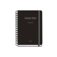 Dohe Colour Vibes Agenda Escolar 25/26 Espiral Wire?o A5 - Semana Vista - Papel 80g/m2 - 4 Hojas de Pegatinas - Cubierta de Carton Plastificado - Cierre con Goma Elastica - Color Negro