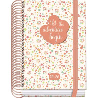 Dohe Bubbles Agenda Escolar 25/26 Espiral A6 - Dia Pagina - Papel 70g/m2 - 4 Hojas de Pegatinas - Cubierta de Carton Plastificado - Cierre con Goma Elastica