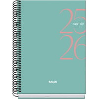 Dohe System Agenda Escolar 25/26 Espiral A5 - Semana Vista - Papel 70g/m2 - Cubierta de Carton Plastificado - Color Verde
