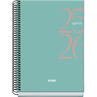 Dohe System Agenda Escolar 25/26 Espiral A5 - Dia Pagina - Papel 70g/m2 - Cubierta de Carton Plastificado - Color Verde