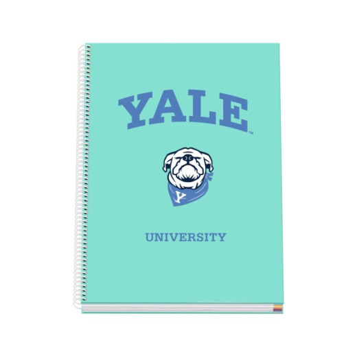Dohe Yale Dog Cuaderno Espiral A4 100 Hojas Microperforadas Cuadricula 5mm - Tapa Dura Carton Forrado - Bandas de Color