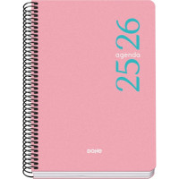 Dohe Esencial Agenda Escolar 25/26 Espiral A5 - Semana Vista - Papel 70g/m2 - Cubierta en Polipropileno - Color Rosa