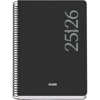 Dohe Esencial Agenda Escolar 25/26 Espiral A5 - Semana Vista - Papel 70g/m2 - Cubierta en Polipropileno - Color Negro
