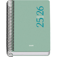 Dohe Esencial Agenda Escolar 25/26 Espiral A6 - Dia Pagina - Papel 70g/m2 - Cubierta en Polipropileno - Color Verde