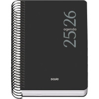 Dohe Esencial Agenda Escolar 25/26 Espiral A6 - Dia Pagina - Papel 70g/m2 - Cubierta en Polipropileno - Color Negro