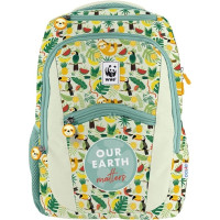 Dohe WWF Tropic Mochila Escolar - Compartimento Principal con Bolsillo Acolchado - Bolsillos Laterales para Bebidas - Espalda Acolchada - Doble Asa Superior - Fabricada en Poliester - Medidas 31
