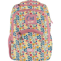 Dohe C`est la Vie Mochila Escolar - Compartimento Principal con Bolsillo Acolchado - Bolsillos Laterales para Bebidas - Espalda Acolchada - Doble Asa Superior - Fabricada en Poliester - Medidas 31