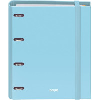 Dohe Serenity Carpeta de 4 Anillas Mixtas de 35mm Recambio 100 Hojas Cuadricula 5mm - Formato A4 - Cierre con Goma - Incluye 4 Separadores y Sobre de Polipropileno - Color Azul