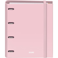 Dohe Serenity Carpeta de 4 Anillas Mixtas de 35mm Recambio 100 Hojas Cuadricula 5mm - Formato A4 - Cierre con Goma - Incluye 4 Separadores y Sobre de Polipropileno - Color Rosa