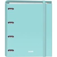 Dohe Serenity Carpeta de 4 Anillas Mixtas de 35mm Recambio 100 Hojas Cuadricula 5mm - Formato A4 - Cierre con Goma - Incluye 4 Separadores y Sobre de Polipropileno - Color Verde