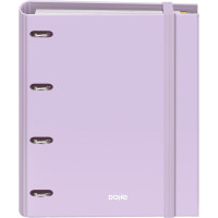 Dohe Serenity Carpeta de 4 Anillas Mixtas de 35mm Recambio 100 Hojas Cuadricula 5mm - Formato A4 - Cierre con Goma - Incluye 4 Separadores y Sobre de Polipropileno - Color Morado