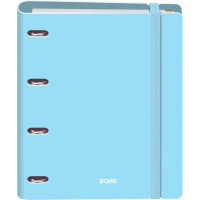 Dohe Serenity Polyfoam Carpeta de 4 Anillas Mixtas de 35mm A4 Recambio 100 Hojas Cuadricula 5mm - Cubierta de Polyfoam 2mm - Cierre con Goma - Incluye 4 Separadores y Sobre de Polipropileno - Color Azul