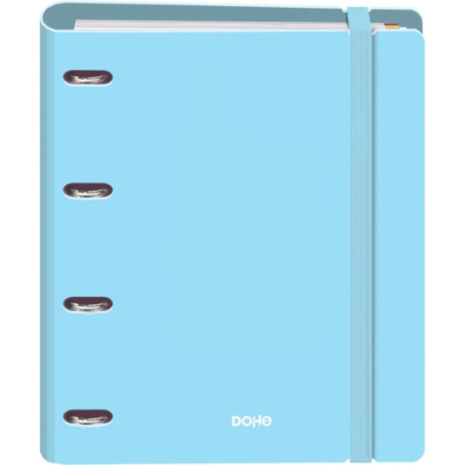 Dohe Serenity Polyfoam Carpeta de 4 Anillas Mixtas de 35mm A4 Recambio 100 Hojas Cuadricula 5mm - Cubierta de Polyfoam 2mm - Cierre con Goma - Incluye 4 Separadores y Sobre de Polipropileno - Color Azul