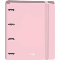 Dohe Serenity Polyfoam Carpeta de 4 Anillas Mixtas de 35mm A4 Recambio 100 Hojas Cuadricula 5mm - Cubierta de Polyfoam 2mm - Cierre con Goma - Incluye 4 Separadores y Sobre de Polipropileno - Color Rosa