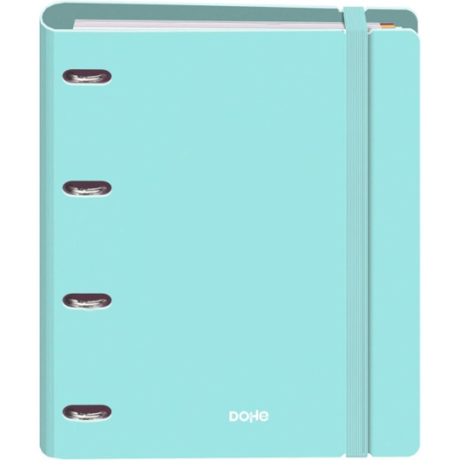 Dohe Serenity Polyfoam Carpeta de 4 Anillas Mixtas de 35mm A4 Recambio 100 Hojas Cuadricula 5mm - Cubierta de Polyfoam 2mm - Cierre con Goma - Incluye 4 Separadores y Sobre de Polipropileno - Color Verde