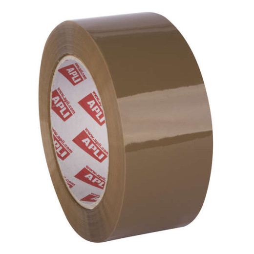 Apli Precinto Estandar sin Ruido Pp Acrilico 48mm x 132m - Grosor 28?m - Resistente y Duradero - Marron