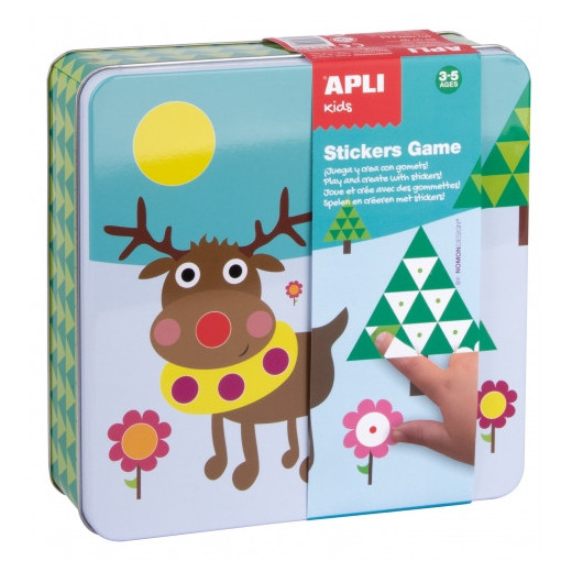 Apli Juegos de Gomets Polar - Didactico - Estimula Psicomotricidad - Desarrolla Pensamiento Matematico - Caja Metalica Atractiva