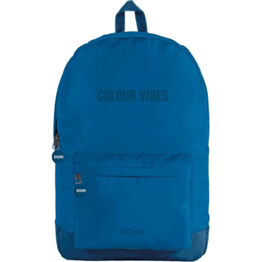 Dohe Daypack Colour Vibes Mochila Escolar - Varios Compartimentos - Asa Superior - Tirantes Acolchados y Ajustables - Fabricada en Poliester - Color Azul