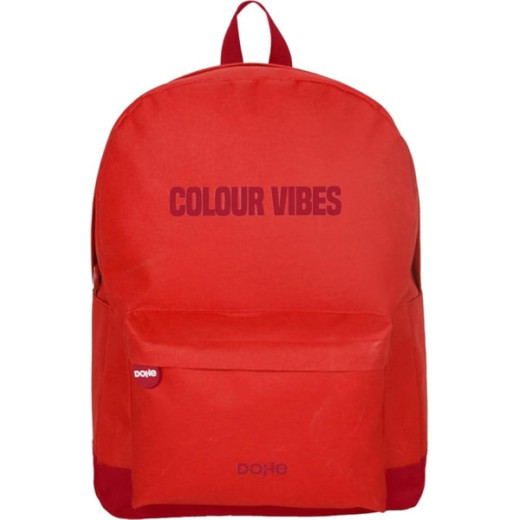 Dohe Daypack Colour Vibes Mochila Escolar - Varios Compartimentos - Asa Superior - Tirantes Acolchados y Ajustables - Fabricada en Poliester - Color Rojo