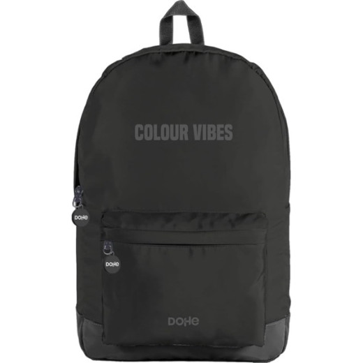 Dohe Daypack Colour Vibes Mochila Escolar - Varios Compartimentos - Asa Superior - Tirantes Acolchados y Ajustables - Fabricada en Poliester - Color Negro