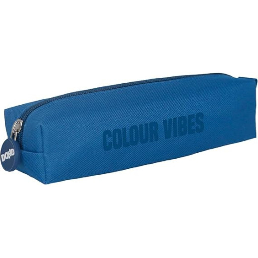 Dohe Colour Vibes Portatodo Cuadrado - Cierre con Cremallera y Tirador de Goma - Color Azul