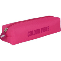 Dohe Colour Vibes Portatodo Cuadrado - Cierre con Cremallera y Tirador de Goma - Color Rosa