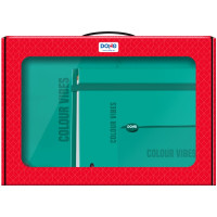 Dohe Colour Vibes Pack de Mochila + Carpeta A4 Recambio + Portatodo Triple - Todo en un Maletin Perfecto para Regalo - Color Verde
