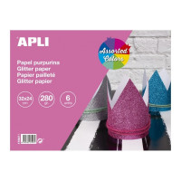 Apli Bloc Cartulinas Purpurina - 280gr - Ideal para Manualidades y Scrapbooking - Colores Surtidos