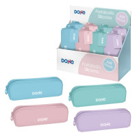 Dohe Serenity Expositor con 8 Portatodos Simples de Silicona - Cierre con Cremallera y Tirador de Goma - Colores Surtidos
