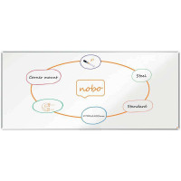 Nobo Premium Plus Pizarra Magnetica de Acero Lacado 2700x1200mm - Montaje en Esquinas - Blanco