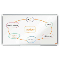 Nobo Premium Plus Pizarra Magnetica de Acero Lacado Panoramica 890x500mm - Montaje en Esquina - Blanco