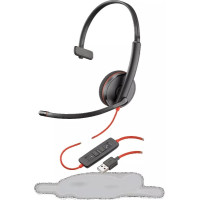 Plantronics/Poly Blackwire C3210 USB-A Auricular Monoaural con Microfono - Almohadilla Acolchada - Controles en Cable