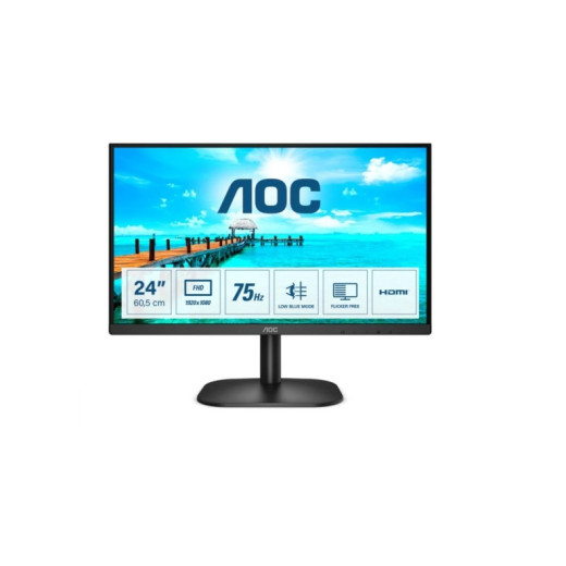 AOC Monitor 23.8" WLED FullHD 75Hz - Angulo de Vision 178° - 16:9 - HDMI