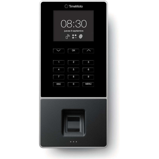 Timemoto TM-626 Terminal de Fichar - hasta 200 Empleados - Lector de Huella Dactilar y Tarjeta RFID - Gestion Completa de Horarios y Presencia - Almacena hasta 10.000 Registros