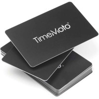 Timemoto RF-100 Pack de 25 Tarjetas de Identificacion RFID - Tamaño de Tarjeta de Credito - Distancia de Deteccion de 7cm - Compatible con todos los Terminales Timemoto