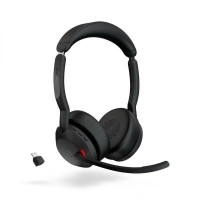Jabra Evolve2 55 MS Auriculares Estero Link 380 con Microfono - Bluetooth - USB-C - Cancelacion de Ruido - Diadema Ajustable - Color Negro