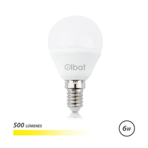 Elbat Bombilla LED G45 6W 500LM E14 Luz Calida - 3000K - Color Blanco