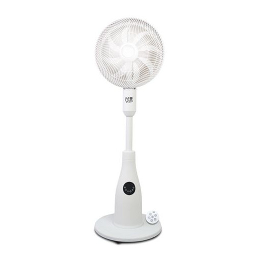 Muvip Ventilador de Pie 80W 8 Aspas - 7 Velocidades - Nebulizador - Funcion de Oscilacion - Luz LED - Color Blanco