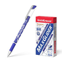 Erichkrause Boligrafo Maxglider - Ultra Glide Technology - Cuerpo Redondo con Grip de Goma - Tinta Azul