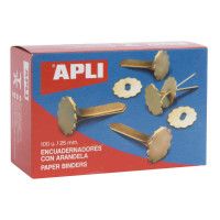 Apli Encuadernadores Metalicos con Arandela - 25mm - Caja de 100 - Incluye Arandela para Embellecer y Evitar Rozaduras - Aptos para Todo Tipo de Documentos