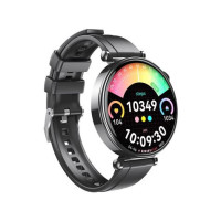 XO GT4 Mini Reloj Smartwatch Pantalla Redonda 1.32" AMOLED - Multideporte - Monitoreo del Sueño - Llamadas BT - IP68 - Color Negro