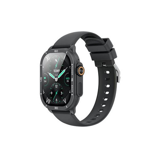 XO J12 Reloj Smartwatch Pantalla Cuadrada 2.06" AMOLED - Asistente de Voz - Control de Musica - Multideporte - Llamadas BT - IP68 - Color Negro