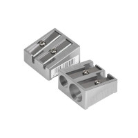 Milan Sacapuntas de 2 Orificios - Cuchilla de Acero al Carbono - Fabricado en Aluminio