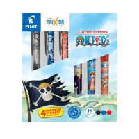 Pilot One Piece Caja Coleccionista con 3 Boligrafos Frixion Ball + 3 Boligrafos Frixion Ball Plus + 4 Stickers de Regalo - Borrables - Recargables - Colores Surtidos