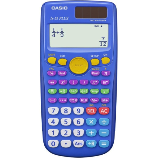 Casio FX-55 Plus Calculadora Cientifica Pantalla LCD 12 Digitos - 240 Funciones - Funcion de Potencia (Cuadrado)