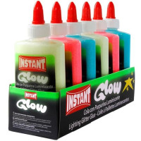 Instant Glow Cola Luminiscente 147ml - Apto para Uso Infantil y/o Domestico - Sin Disolventes - 3 Colores Surtidos Luminiscentes