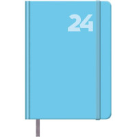 Dohe Capri Agenda Anual - Dia Pagina - Cubierta en Papel Impreso Plastificado Mate - Cierre de Goma Elastica - Sabado y Domingo misma Pagina - Tamaño 14x20cm - Color Azul