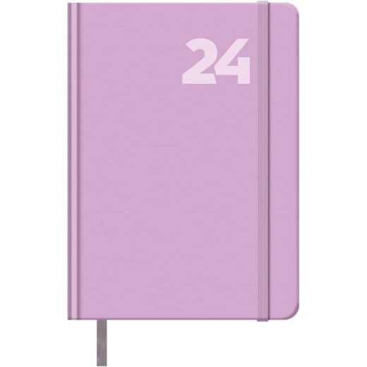 Dohe Capri Agenda Anual - Dia Pagina - Cubierta en Papel Impreso Plastificado Mate - Cierre de Goma Elastica - Sabado y Domingo misma Pagina - Tamaño 14x20cm - Color Violeta